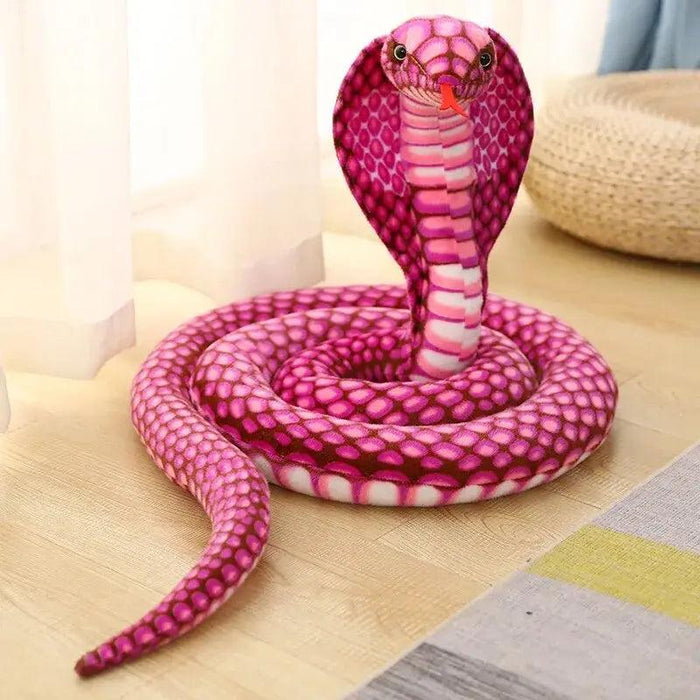 Realistic Python Pit Viper Plush Toy - Educational Cobra Stuffed Animal for Home Decor and Play