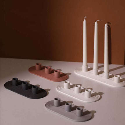 Geometric Porcelain Candle Holder Ornament For Home Decor