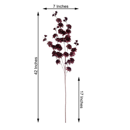 AliKopy 42" Tall Burgundy Artificial Silk Carnation Flower Stems - 2 B
