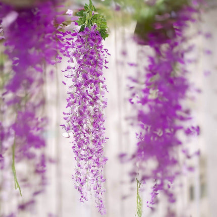 AliKopy 42" Lavender Wisteria Flower Garland - 5 Full Strands, Silk