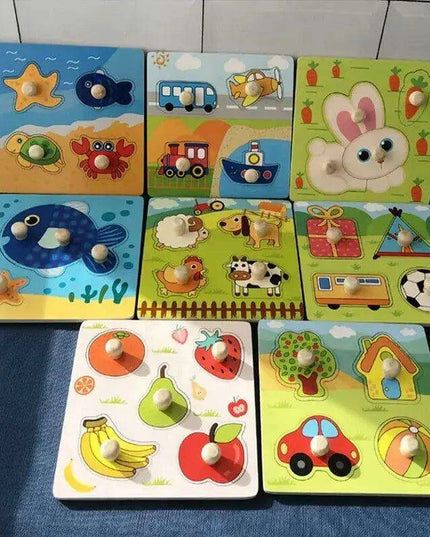 Interactive Montessori Wooden Puzzle Set - Fun Learning Toy for Early Childhood Development