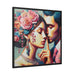 Loving couple - Valentine Matte Canvas Pinewood Frame