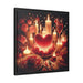 Sleek Black Pine Framed Valentine Night Canvas Art