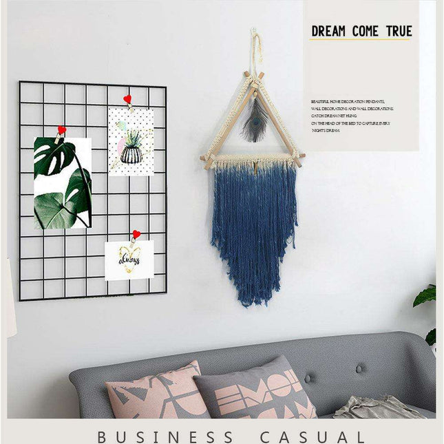 Artisan-Woven Nordic Bohemian Peacock Feather Cotton Tapestry