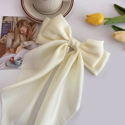 Korean Satin Ribbon Bow Hair Clip – 4 Colours
