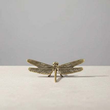Peekaboo Studio Brass Dragonfly Ornament Tea Pet - Handcrafted Charm
