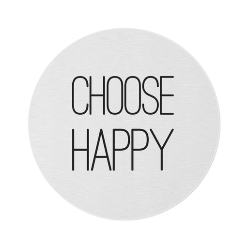 Choose Happy Vibrant Chenille Circle Rug - 60x60 Inch by Maison d'Elite