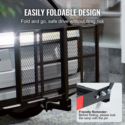 Peekaboo Studio Folding Hitch Cargo Carrier with Ramp & Stabilizer, 50