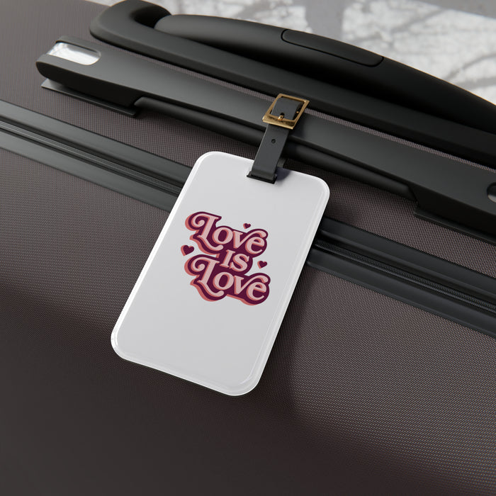 Love is Love Personalized Bag Tag with Stylish Leather Strap
