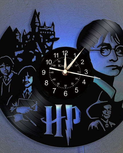 Magical Harry Potter Retro Vinyl Record Wall Clock - Stylish Black Timepiece