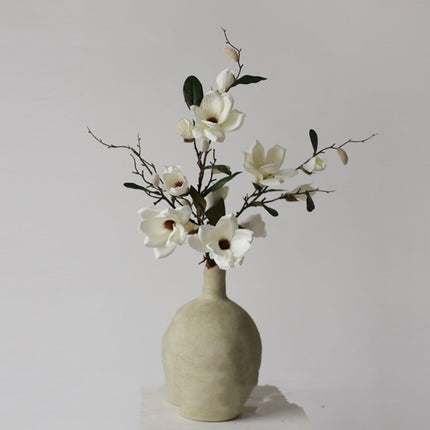 Peekaboo Studio Seven Head Velvet Magnolia Single Branch - Realistic T