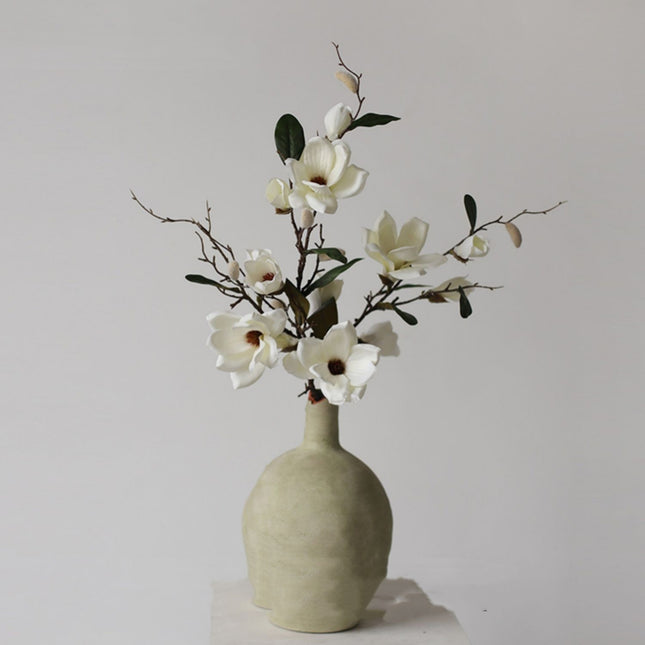 Peekaboo Studio Seven Head Velvet Magnolia Single Branch - Realistic T