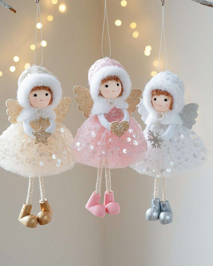 Christmas Winter Mesh Angel Big Eyes Girl Pendant
