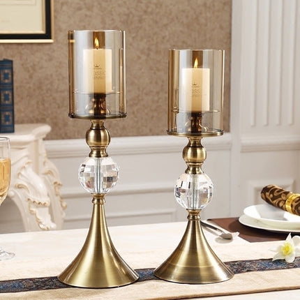 European Style Glass Horn Candle Holder — Two-Piece Dining Table Centerpiece