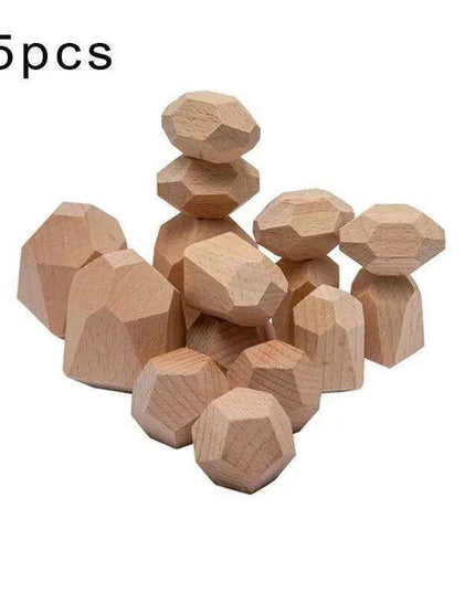 Colorful Wooden Building Blocks Kit for Creative Learning and Logical Development