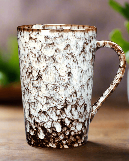 Artisan Crafted 400ml Ceramic Mug - Distinctive Textured Tea Cup