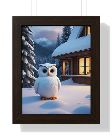 Charming Sustainable Owl Framed Art Print - Maison d'Elite Vertical Poster