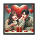 Elegant Black Frame Romantic Couple Canvas Art