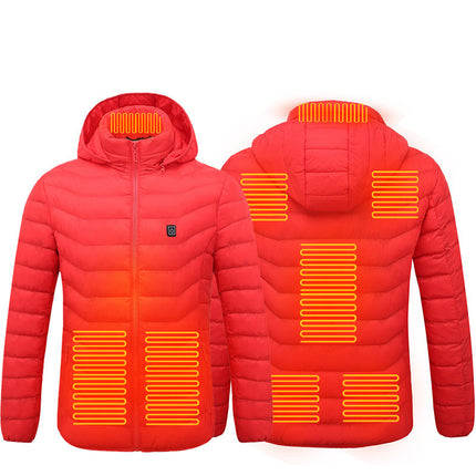Winter Heated Jacket USB Electric Cotton Coat Zip-up Heater Thermal Cl