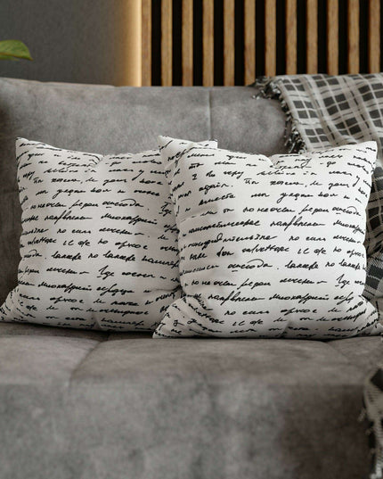 Elegant Scripted Throw Pillow Cover for Home Decor