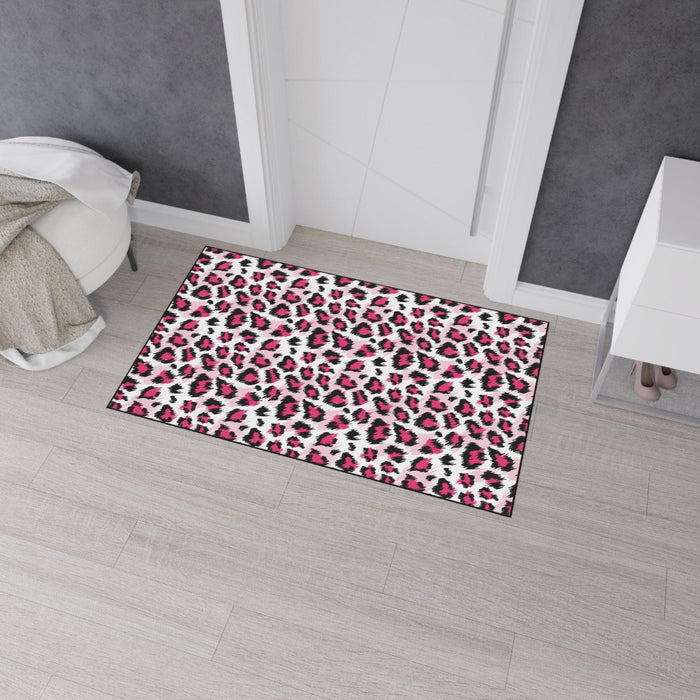 Pink Leopard Durable Floor Mat for Chic Home Enhancement