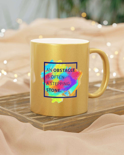 Chic Metallic Ceramic Coffee Mug - Elegant Silver & Gold Design for Stylish Sipping