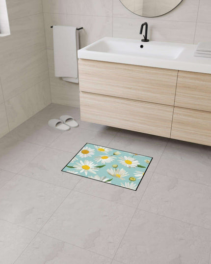 Chic Geometric Chamomile Area Rug with Elegant Black Edging and Anti-Slip Base