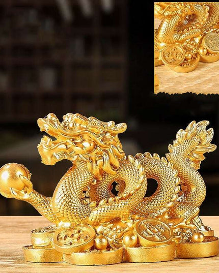 Fortune Dragon Resin Decor for Home & Office