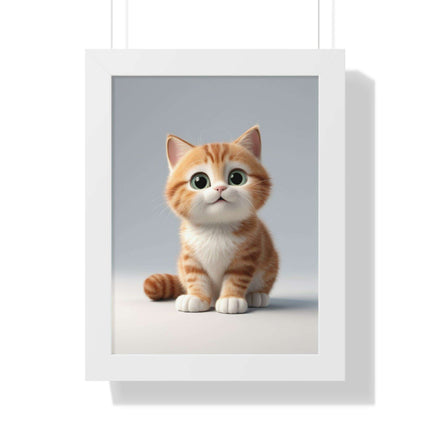 Sustainable Chic Cat Art Framed Print for Eco-Friendly Home Decor