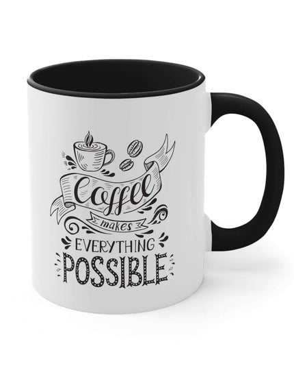 Chic Two-Tone Ceramic Coffee Mug - 11oz for Stylish Sipping