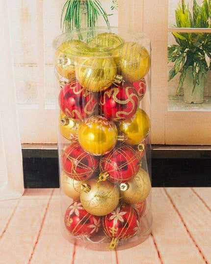 Elegant 24-Piece Holiday Bauble Collection for Festive Decor