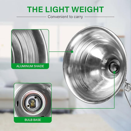 Room & Decor Clamp Lamp Light, 8.5" Adjustable Reflector, 150W, 4 Pack