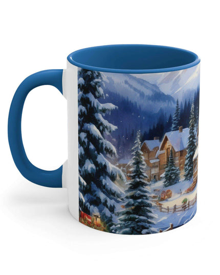 Colorful Holiday Cheer Ceramic Coffee Mug - 11oz Two-Tone Design
