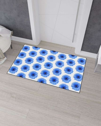 Elegant Blue Daisy Anti-Skid Luxe Area Rug