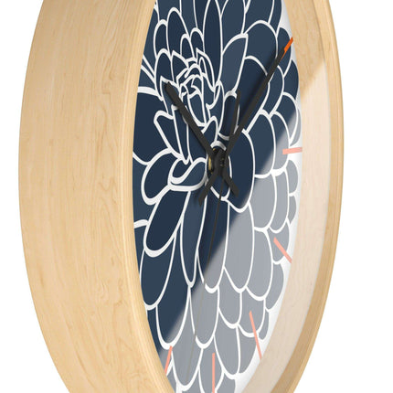 Elegant Dahlia Wooden Wall Clock by Maison d'Excellence - Timeless Sophistication