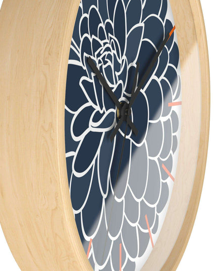Elegant Dahlia Wooden Wall Clock by Maison d'Excellence - Timeless Sophistication