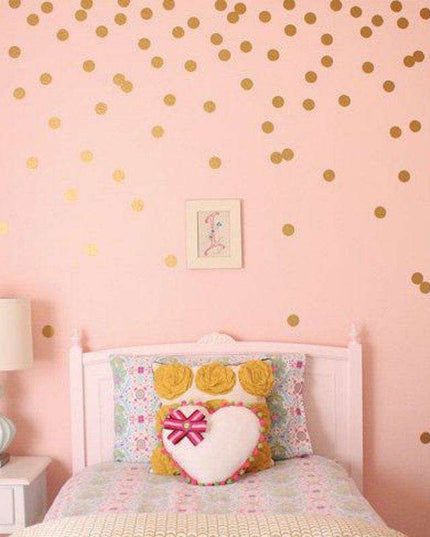 Golden Magic Dot Wall Decals: Chic Home Decor for Kids and Interior Styling
