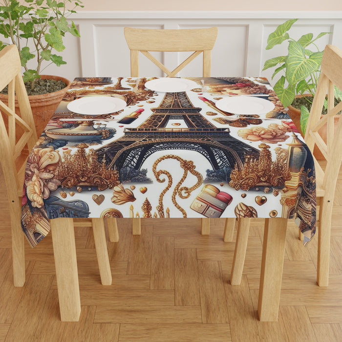 Colorful French Country Style Square Tablecloth | Unique Print Design | 55.1" x 55.1" Polyester Fabric