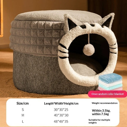 Peekaboo Studio Warm Enclosed Cat Bed - All-Season, Cozy Hideaway