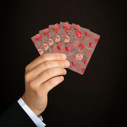 Valentine Red Heart Peekaboo Playing Cards - Enhance Your Game Nights
