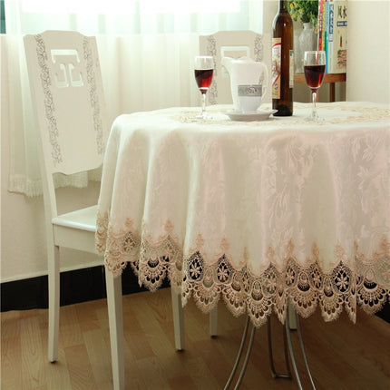 Peekaboo Studio Lace Round Tablecloth - Elegant Design & Durable Fabri