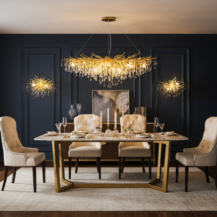 Postmodern Light Luxury Chandelier Water Drop Crystal Lamp Atmosphere