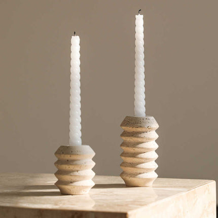 Nordic Cave Stone Candle Holder — Hand Polished Natural Yellow