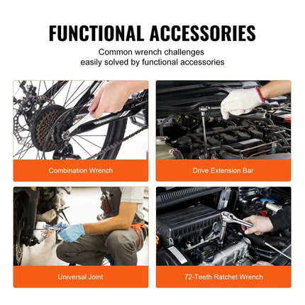 450-Piece Professional Grade CR-V Mechanics Tool Set with Enhanced Torque Capability and Premium Polishing Technology - Très Elite