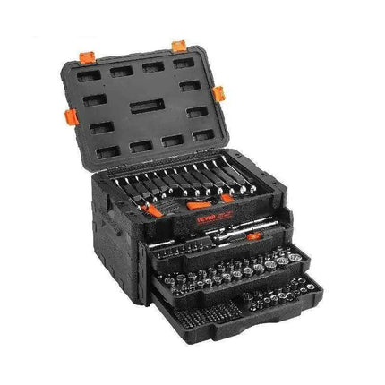 450-Piece Professional Grade CR-V Mechanics Tool Set with Enhanced Torque Capability and Premium Polishing Technology - Très Elite