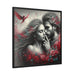Whisper of Love - Elegant Valentine Canvas Art in Black Pinewood Frame