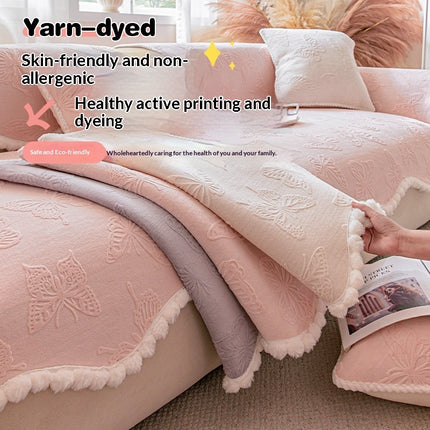 Non-slip Plush Sofa Cushion Cover