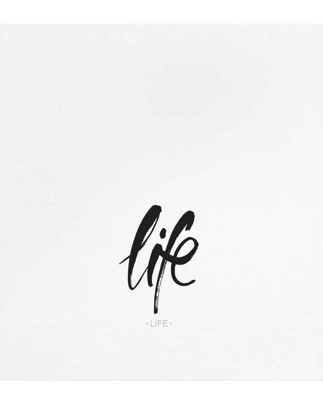 Life Calligraphy Zen Cotton Tea Towel for Stylish Homes