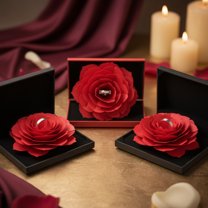 Rotating rose ring box