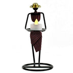 Hand etiquette red stripe with candle light